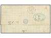 ✉ MEXICO. 1874. VERACRUZ a FRANCIA. 12 ctvos. azul. Fechador