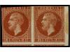 (*) RUMANIA. 1872. 15 b. redbrown, imperforate pair PRINTED