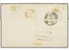 ✉ ESPAÑA. Ed. 76. 1865. CÁDIZ a GENOVA. 12 cuartos azul y ro