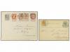 ✉ BELGICA. 1883-1906. FIVE covers and cards to DENMARK with 