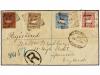 ✉ KENIA Y UGANDA. 1896. MOMBASA to ENGLAND. 3 an., 4 an., 8 