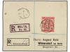 ✉ MALTA. 1910. MALTA to GERMANY. 5 sh. rose red on registere