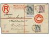 ✉ GIBRALTAR. 1905. GIBRALTAR to GERMANY. 2 d. red, registere