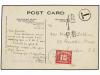 ✉ MALAYA. 1919. MALACCA to LONDON. Postcard franked with two