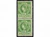* HAITI. Sc. 20 (2). 1886. 5 cts. verde. Pareja vertical, un