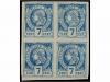 **/* HAITI. 1881. 7 cents. azul. Dos bloques de cuatro en co