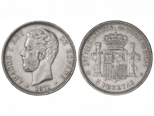 AMADEO I. 5 Pesetas. 1871 (*18-71). S.D.-M. MBC+. 