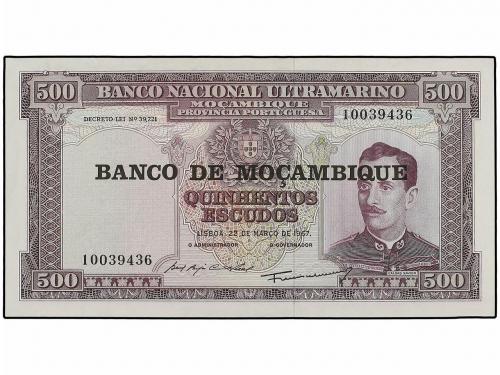 BILLETES EXTRANJEROS. Lote 2 billetes 500 Escudos. 1967. MOZ
