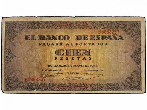 ESTADO ESPAÑOL. 100 Pesetas. 20 Mayo 1938. Casa del Cordón. 