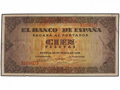 ESTADO ESPAÑOL. Lote 2 billetes 100 Pesetas. 20 Mayo 1938. C