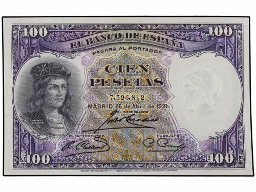 GUERRA CIVIL, ZONA REPUBLICANA. Lote de 3 billetes de 100 Pe