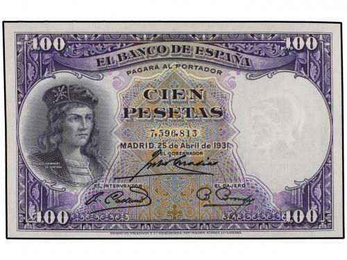 GUERRA CIVIL, ZONA REPUBLICANA. Lote de 3 billetes de 100 Pe