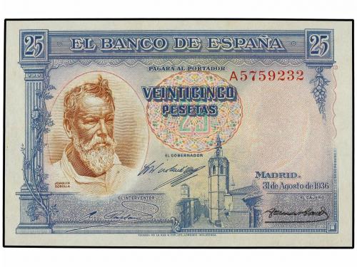 GUERRA CIVIL, ZONA REPUBLICANA. Lote 2 billetes 25 Pesetas. 
