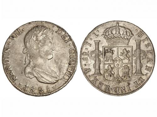 FERNANDO VII. 8 Reales. 1825. POTOSÍ. J.L. 26,96 grs. Pátina