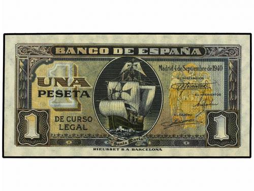ESTADO ESPAÑOL. Lote 2 billetes 1 Peseta. 4 Septeiembre 1940