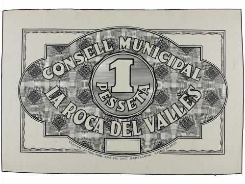 CATALUNYA. 1 Pesseta. C.M. de LA ROCA DEL VALLÈS. Lote de 2 