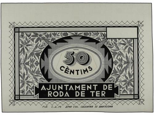 CATALUNYA. 50 Cèntims. Aj. de RODA DE TER. Lote 2 proyectos 