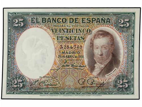 GUERRA CIVIL, ZONA REPUBLICANA. Lote 2 billetes 25 Pesetas. 