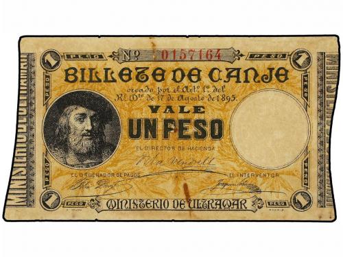 EMISIONES DE ULTRAMAR I ANDORRA. Lote 2 billetes 1 Peso. 17 