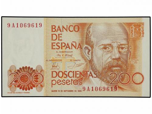 JUAN CARLOS I. Lote 4 billetes 200 Pesetas. 16 Septiembre 19