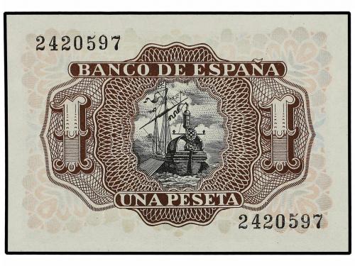 ESTADO ESPAÑOL. Lote 2 billetes 1 Peseta. 22 Julio 1953. Mar