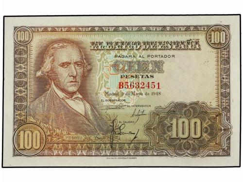 ESTADO ESPAÑOL. Lote 2 billetes 100 Pesetas. 2 Mayo 1948. Ba