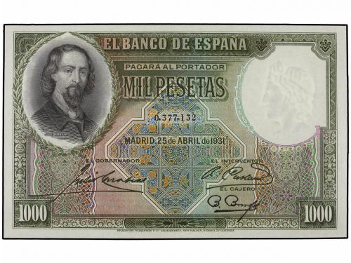 GUERRA CIVIL, ZONA REPUBLICANA. 1.000 Pesetas. 25 Abril 1931