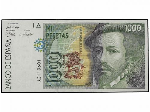 JUAN CARLOS I. Lote 2 billetes 1.000 Pesetas. 12 Octubre 199
