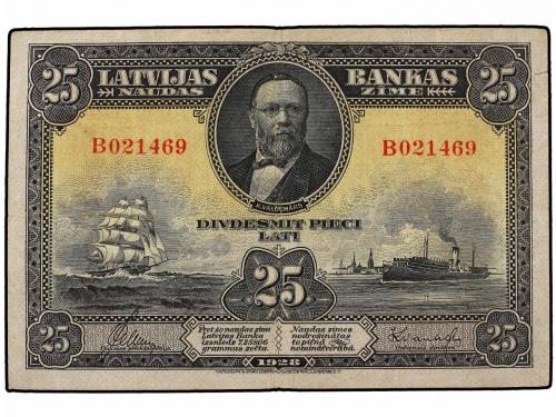 BILLETES EXTRANJEROS. 25 Latu. 1928. LETONIA. K. Valdemars. 