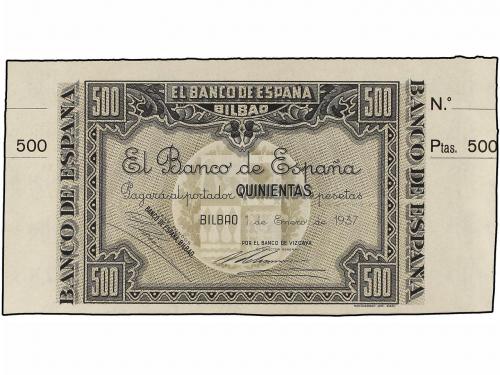 BILLETES ESPAÑOLES. 500 Pesetas. 1 Enero 1937. EL BANCO DE E