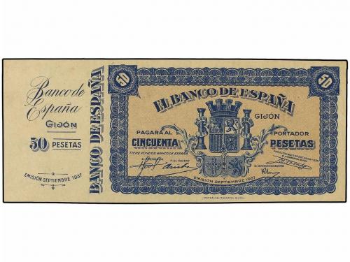 BILLETES ESPAÑOLES. 50 Pesetas. Septiembre 1937. EL BANCO DE