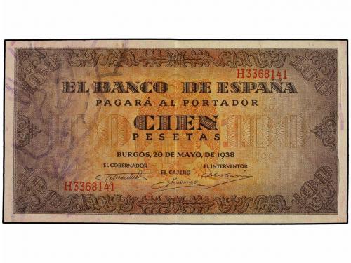 ESTADO ESPAÑOL. Lote 2 billetes 100 Pesetas. 20 Mayo 1938. C