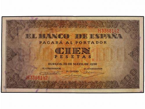 ESTADO ESPAÑOL. Lote 2 billetes 100 Pesetas. 20 Mayo 1938. C
