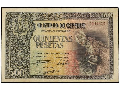 ESTADO ESPAÑOL. 500 Pesetas. 21 Octubre 1940. Entierro del C
