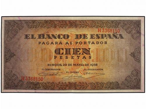 ESTADO ESPAÑOL. Lote 2 billetes 100 Pesetas. 20 Mayo 1938. C
