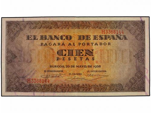 ESTADO ESPAÑOL. Lot 2 billetes 100 Pesetas. 20 Mayo 1938. Ed