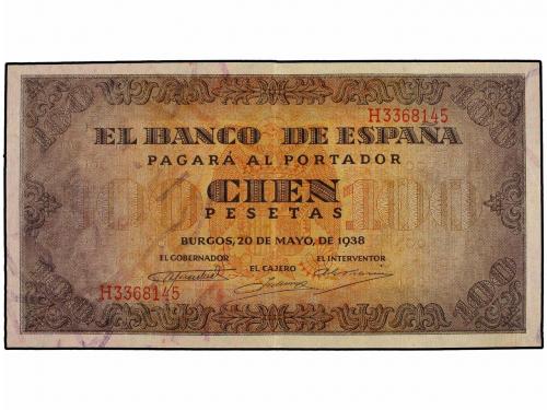ESTADO ESPAÑOL. Lot 2 billetes 100 Pesetas. 20 Mayo 1938. Ed