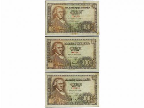 ESTADO ESPAÑOL. Lote 7 billetes 100 Pesetas. 2 Mayo 1948. Ba