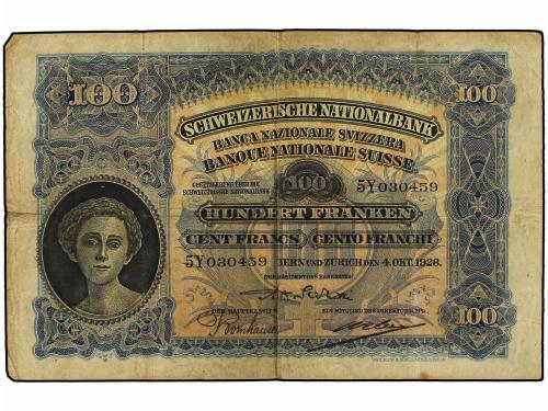 BILLETES EXTRANJEROS. Lote 5 billetes 100 Francos. 1920, 192