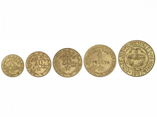 EMISIONES LOCALES GUERRA CIVIL. Serie 5 monedas 5 Céntimos a