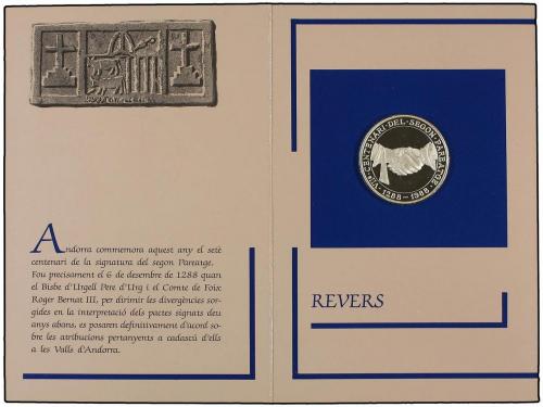 ANDORRA. Lote 2 monedas 25 y 250 Diners. 1988. AU y AR. VII