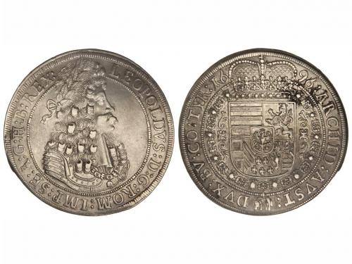 AUSTRIA. Thaler. 1696. LEOPOLDO I. HALL. 28,37 grs. AR. Dav-