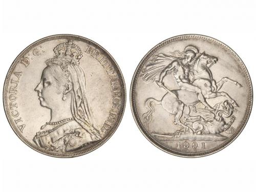 GRAN BRETAÑA. Corona. 1891. VICTORIA. 28,20 grs. AR. KM-765.