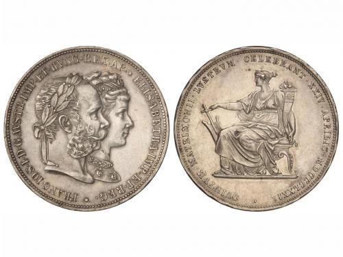 AUSTRIA. 2 Florines. 1879. 24,60 grs. AR. Bodas Plata Franci