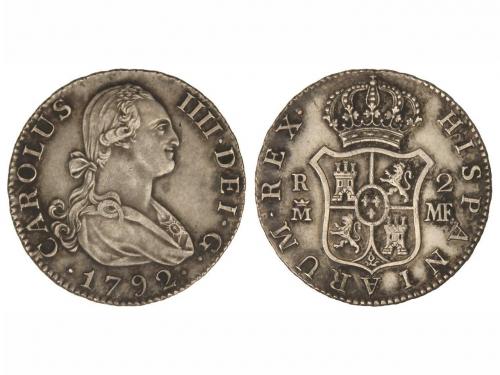 CARLOS IV. 2 Reales. 1792. MADRID. M.F. 5,90 grs. Ligera pát