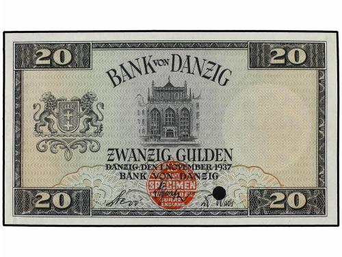 BILLETES EXTRANJEROS. 20 Gulden. 1 Noviembre 1937. DANZIG. A