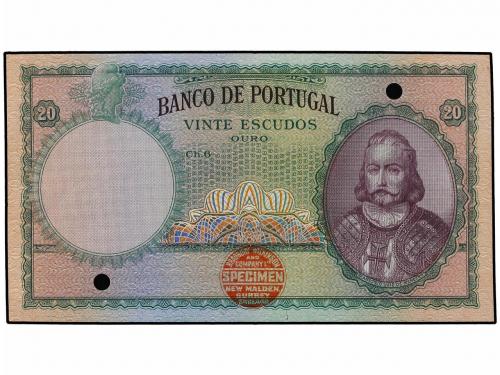 BILLETES EXTRANJEROS. 20 Escudos. PORTUGAL. Antonio Luiz de 