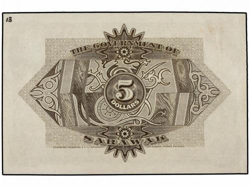 BILLETES EXTRANJEROS. 5 Dólares. 1 Julio 1929. SARAWAK. C. V