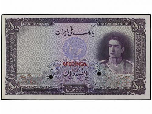 BILLETES EXTRANJEROS. 500 Rials. (1944). IRÁN. Shah Pahlavi.