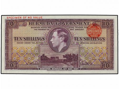 BILLETES EXTRANJEROS. 10 Shillings. 12 Mayo 1937. BERMUDA. J